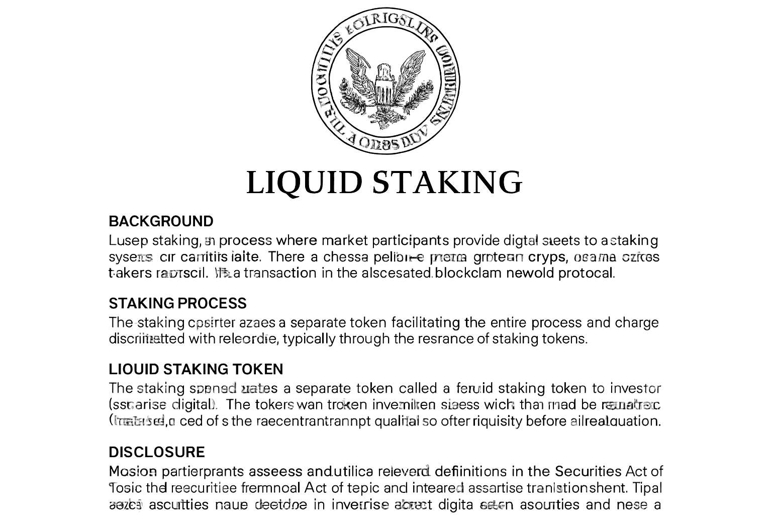 SEC liquid staking guidance document