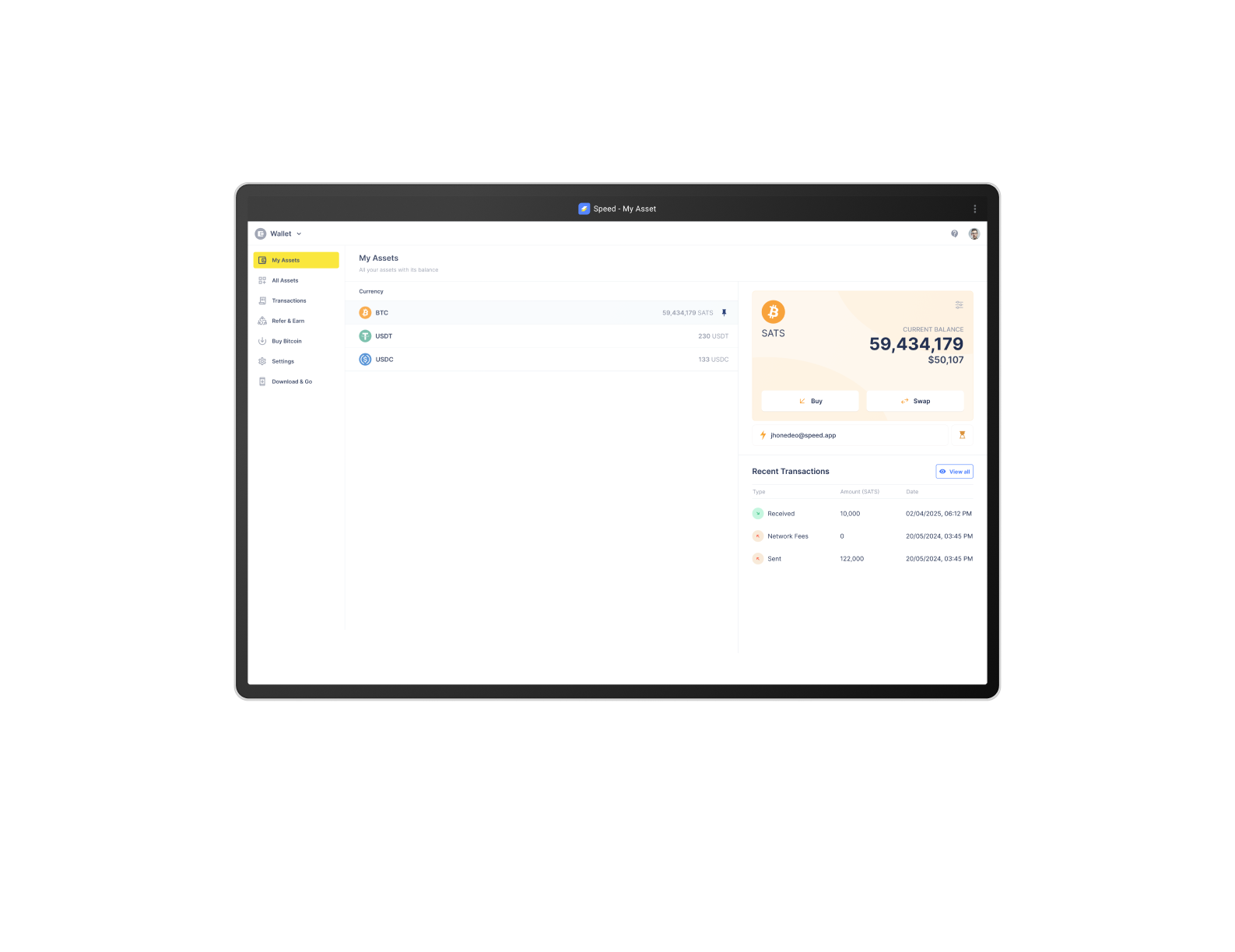 Speed WooCommerce USDC Lightning plugin screenshot