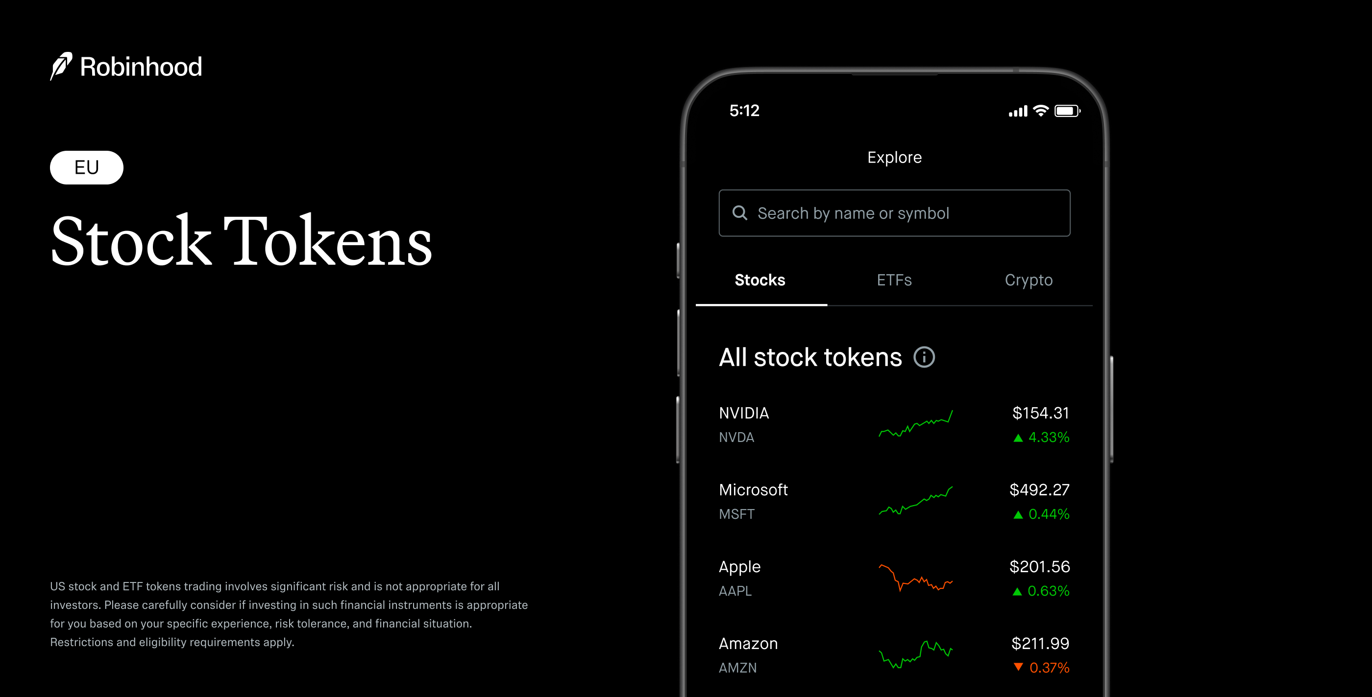 Robinhood tokenized stocks EU feature