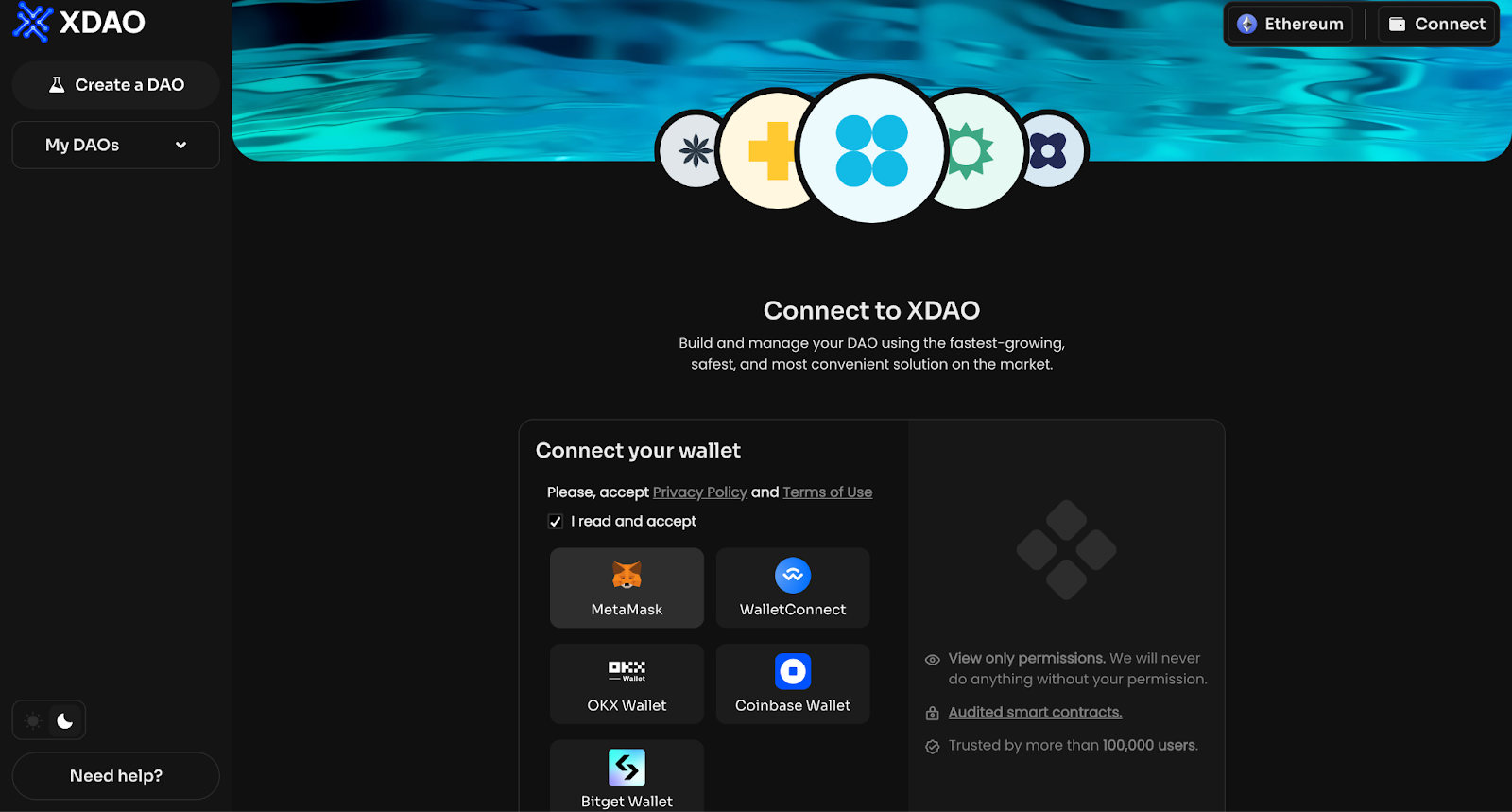 DAO vault allocation dashboard with per-wallet cap