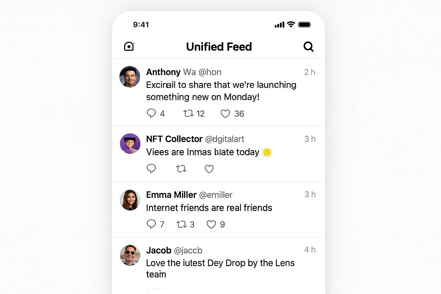 Farcaster Lens Protocol unified social feed screenshot