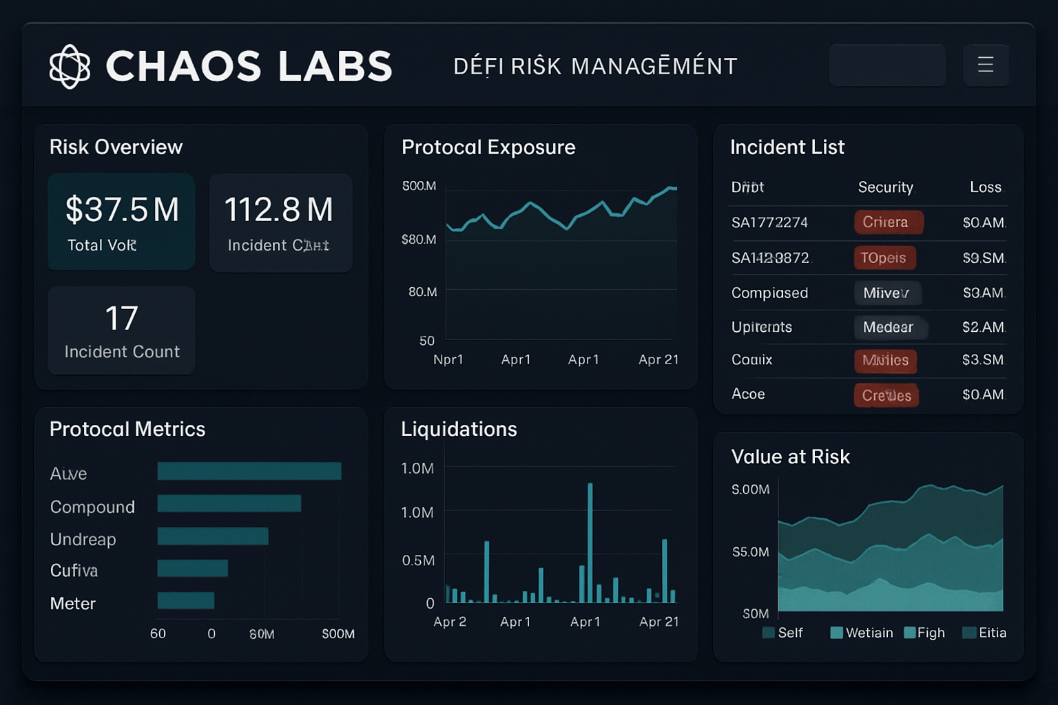 Chaos Labs DeFi risk management dashboard