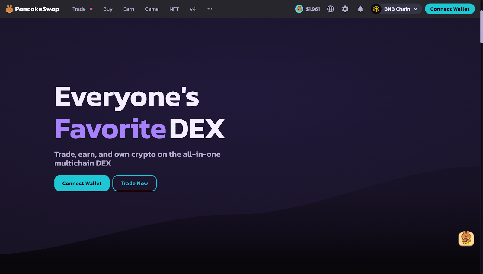 dYdX GMX PancakeSwap decentralized exchange interface