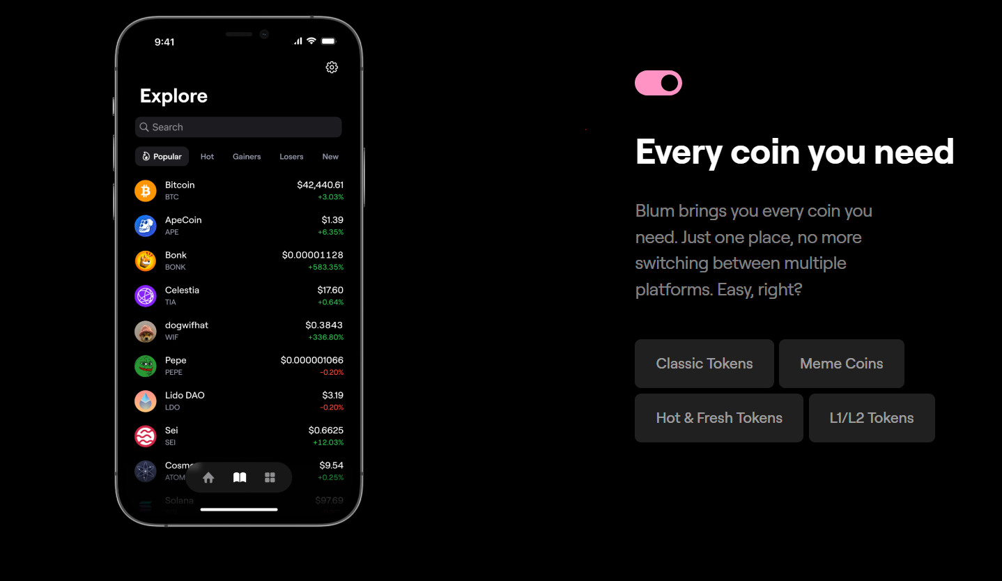 Blum Telegram mini app tap mining game