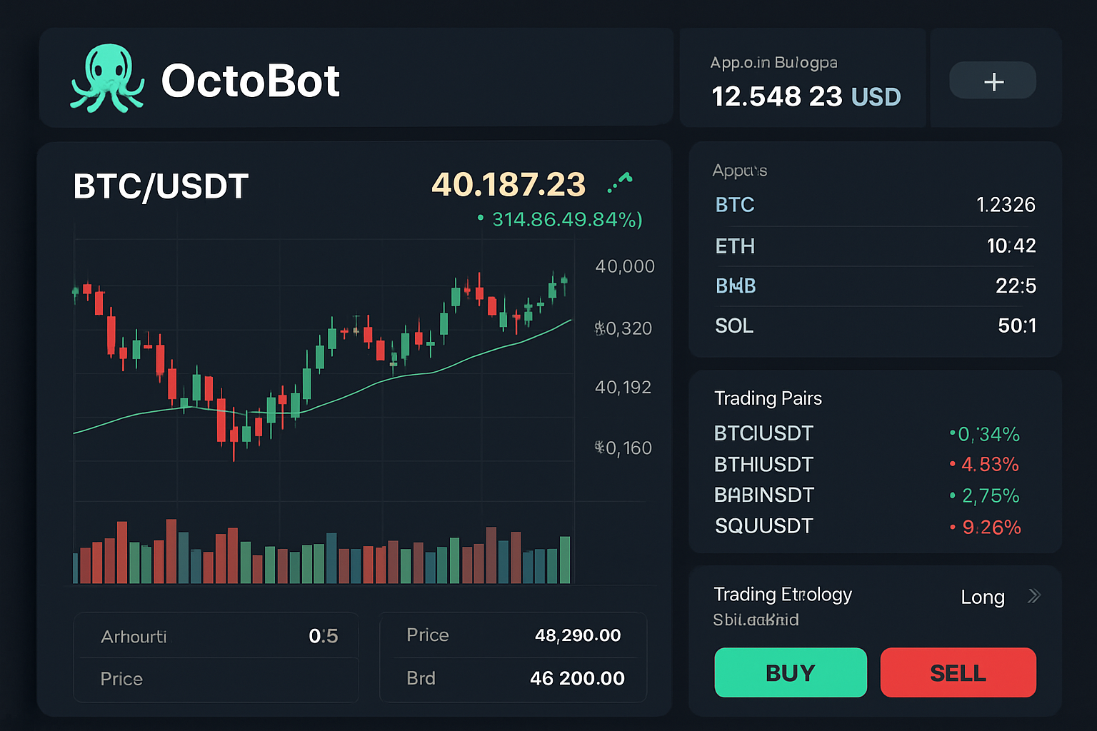 OctoBot crypto trading dashboard