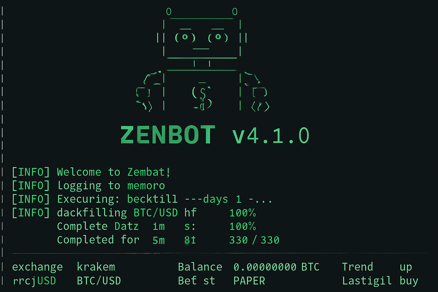 Zenbot crypto bot terminal