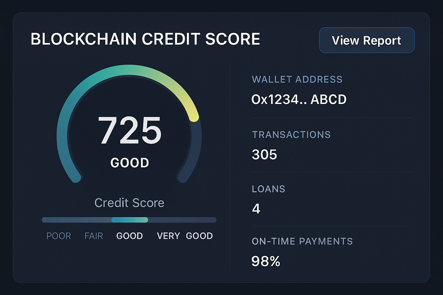 blockchain credit score interface screenshot