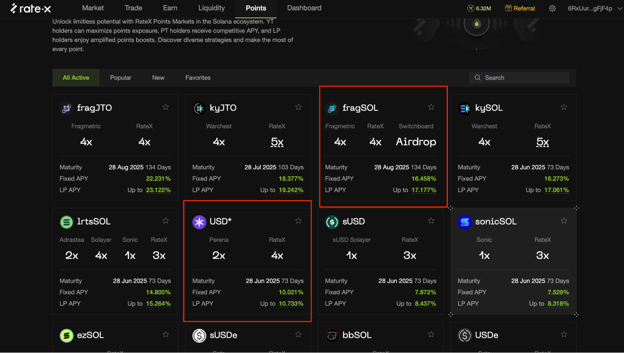 Solana perpetual DEX points farming and airdrop tracking dashboard