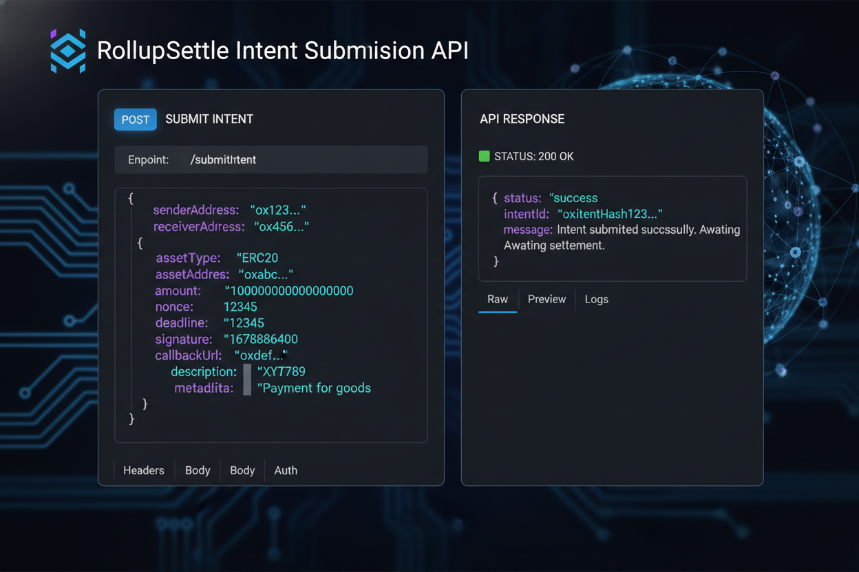 RollupSettle Intent Submission API interface