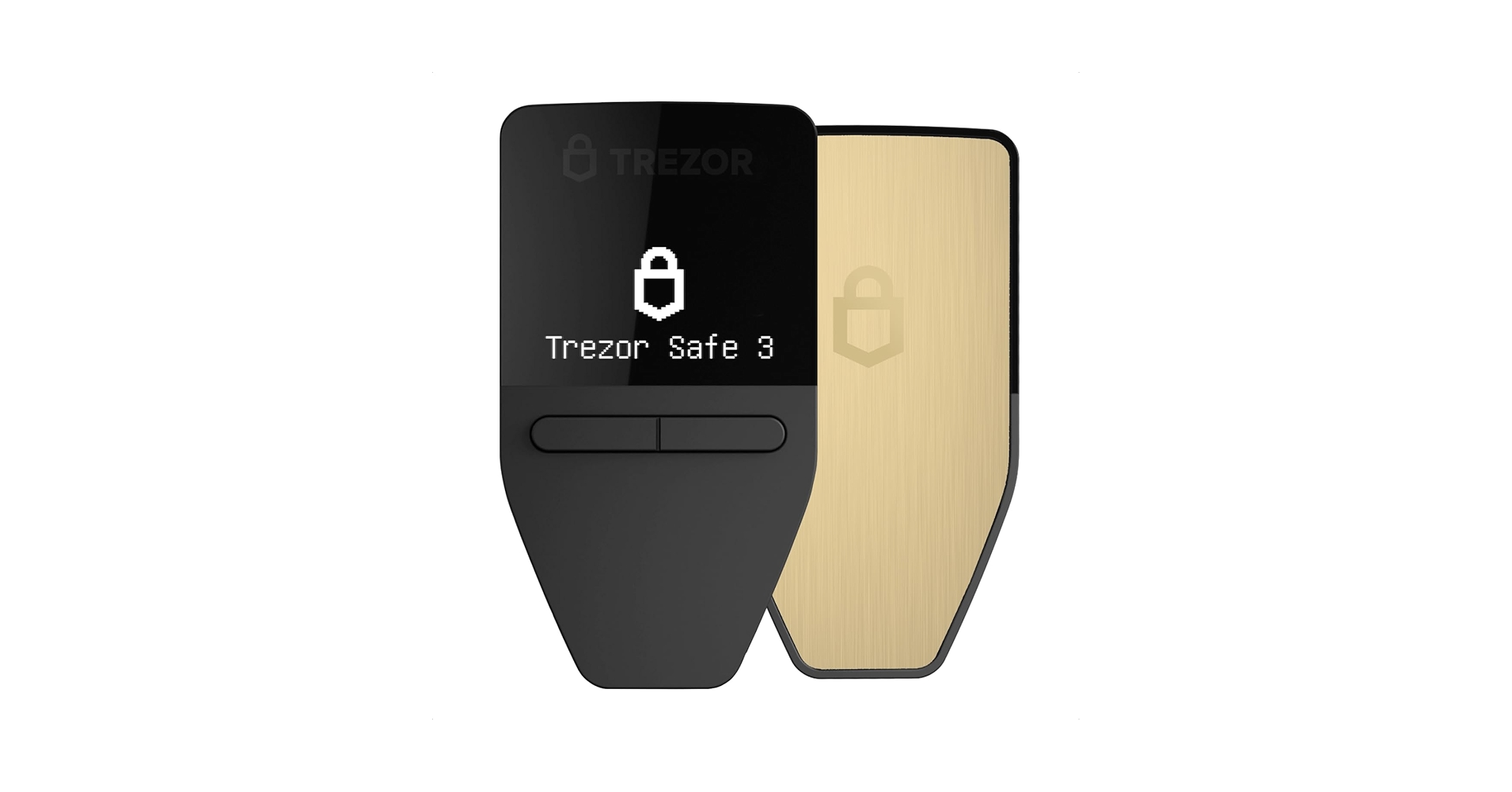Ledger Nano X and Trezor Safe 3 hardware wallet buttons