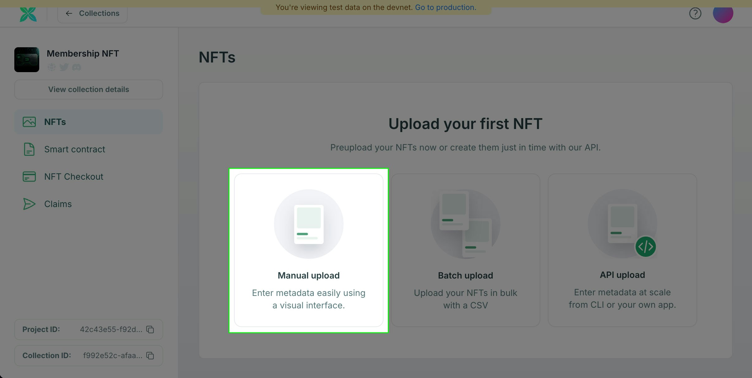 Crossmint NFT subscription example