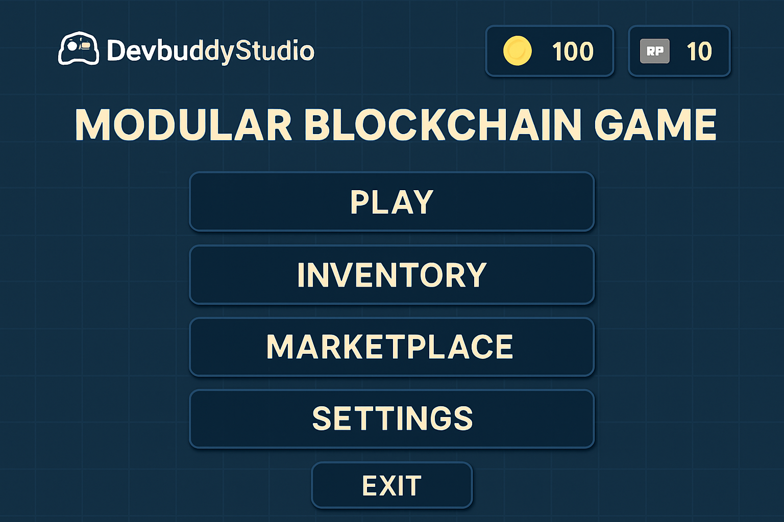 DevbuddyStudio modular blockchain game template interface