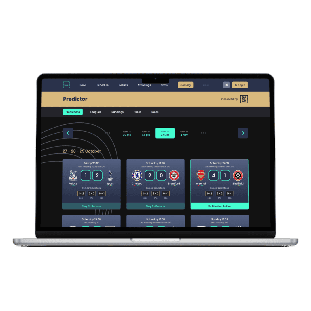 SCOR sports prediction challenge interface