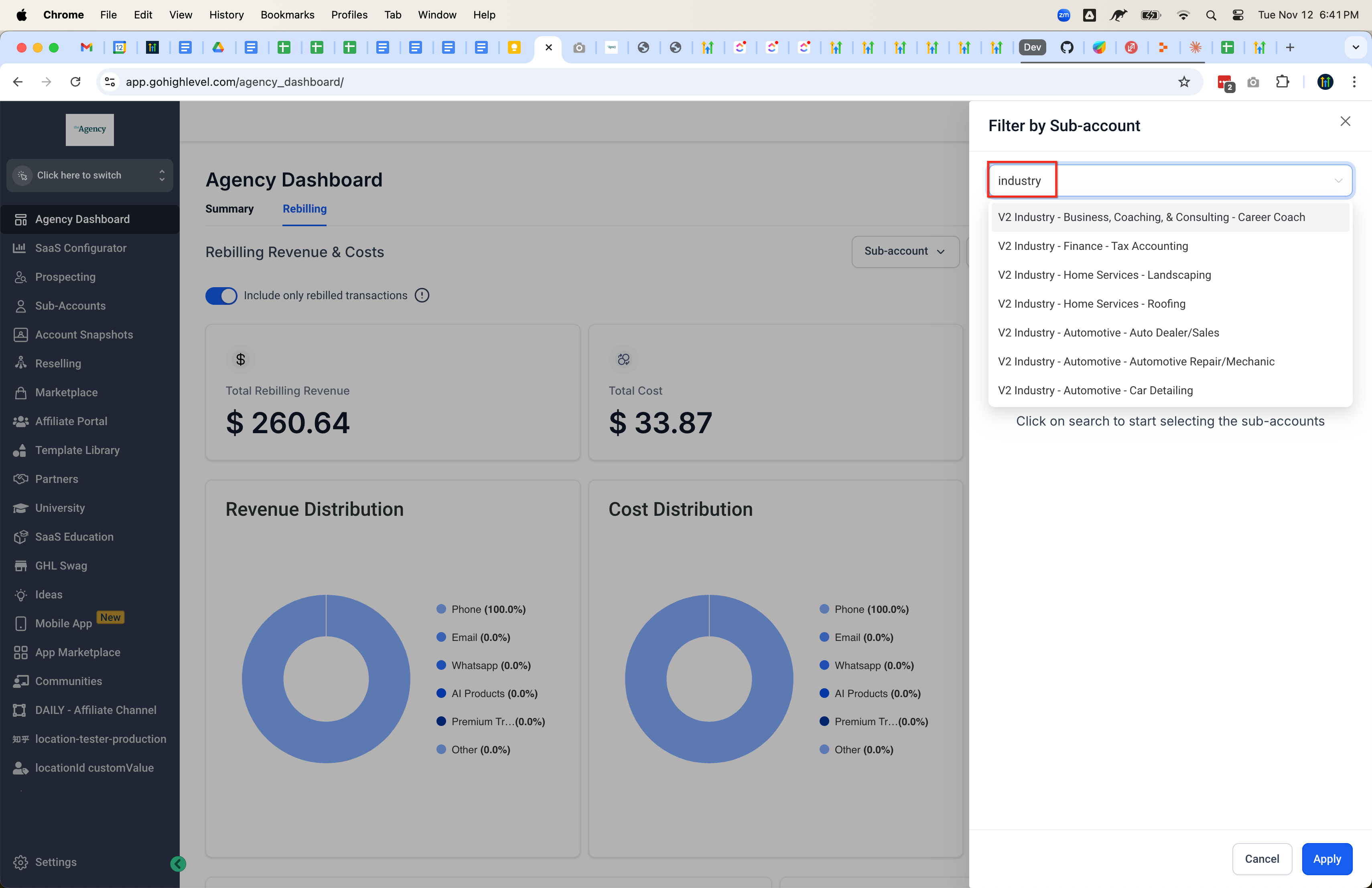 Orb SaaS proration dashboard screenshot