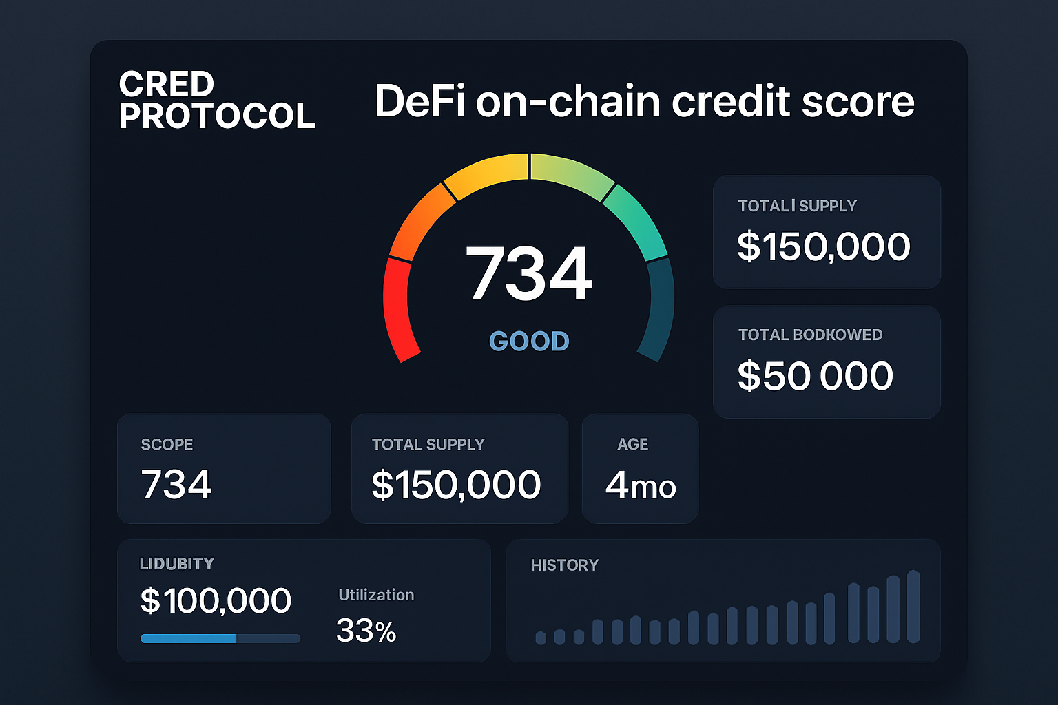 Cred Protocol DeFi on-chain credit score interface