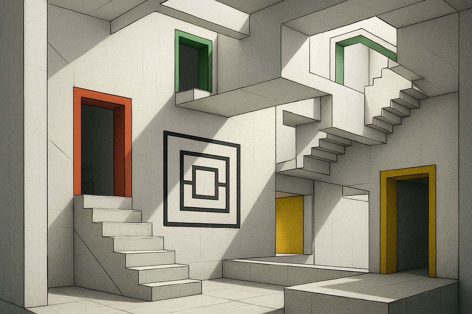 Antichamber non-Euclidean puzzle room