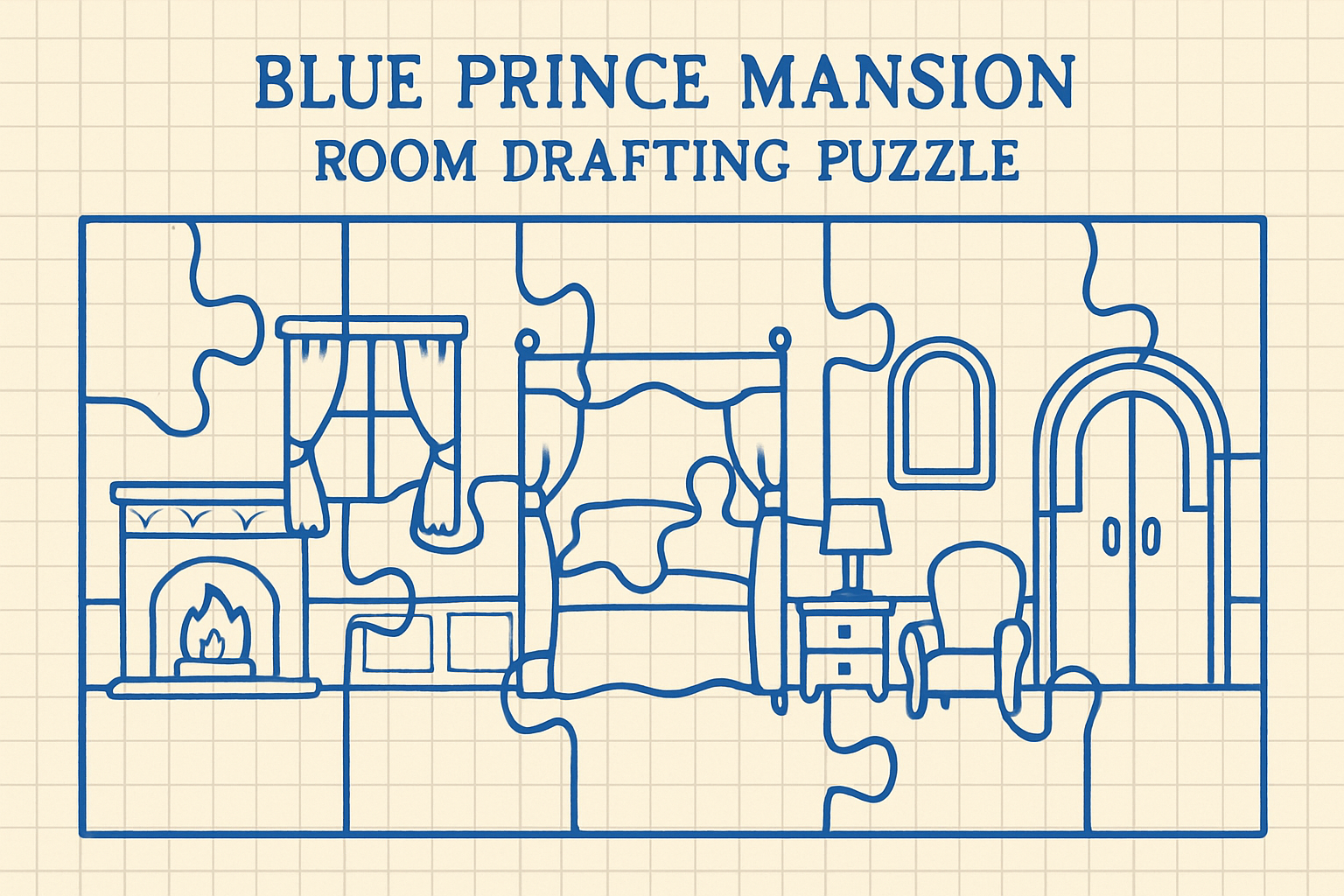 Blue Prince mansion room drafting puzzle