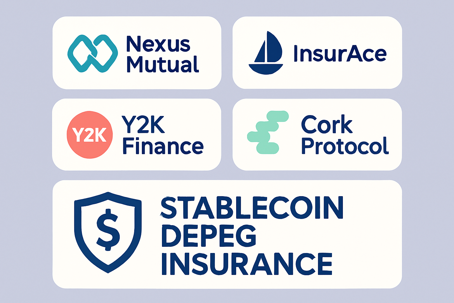 Nexus Mutual, InsurAce, Y2K Finance, Cork Protocol stablecoin depeg insurance