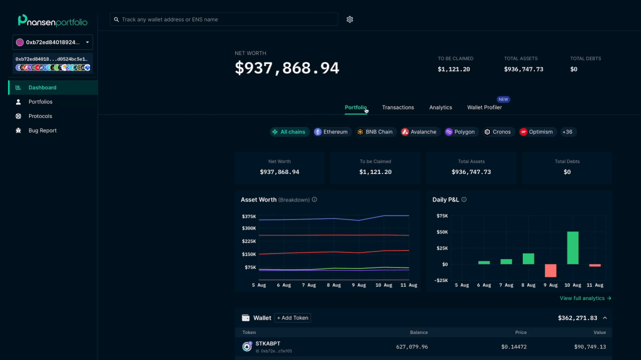 Nansen Portfolio Arbitrum analytics