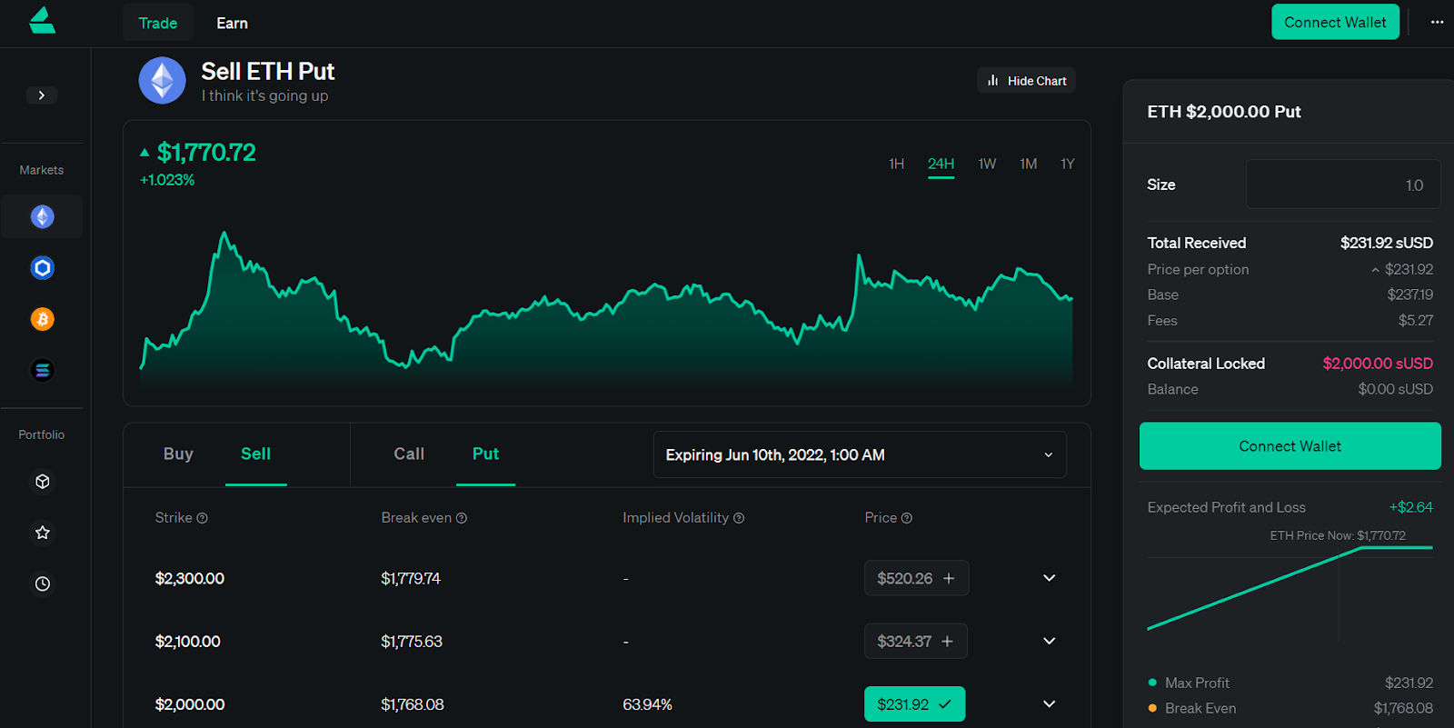 Kwenta DEX synthetic stocks trading