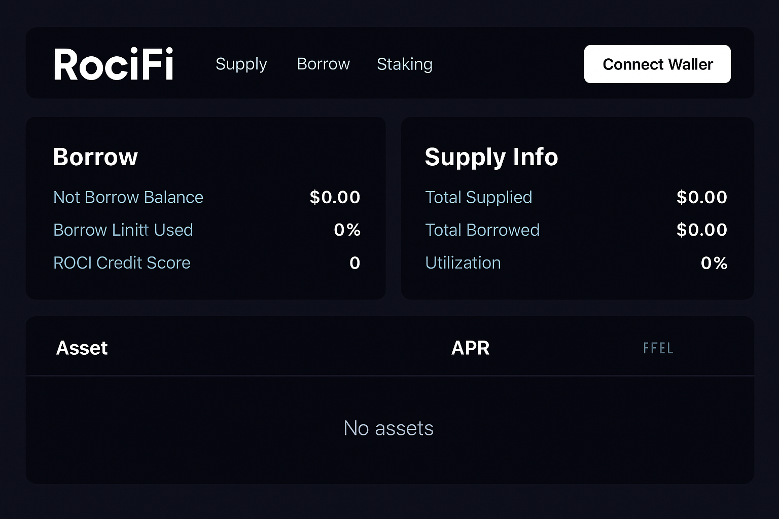 RociFi DeFi protocol interface