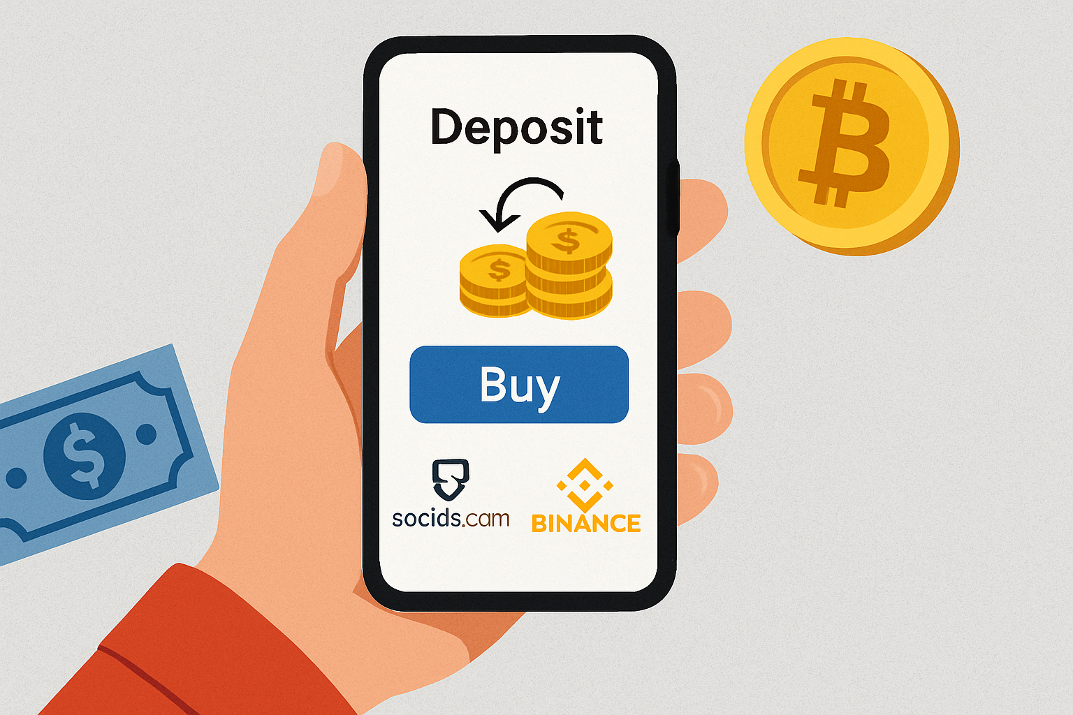 Depositing funds or buying crypto on Socios.com or Binance app