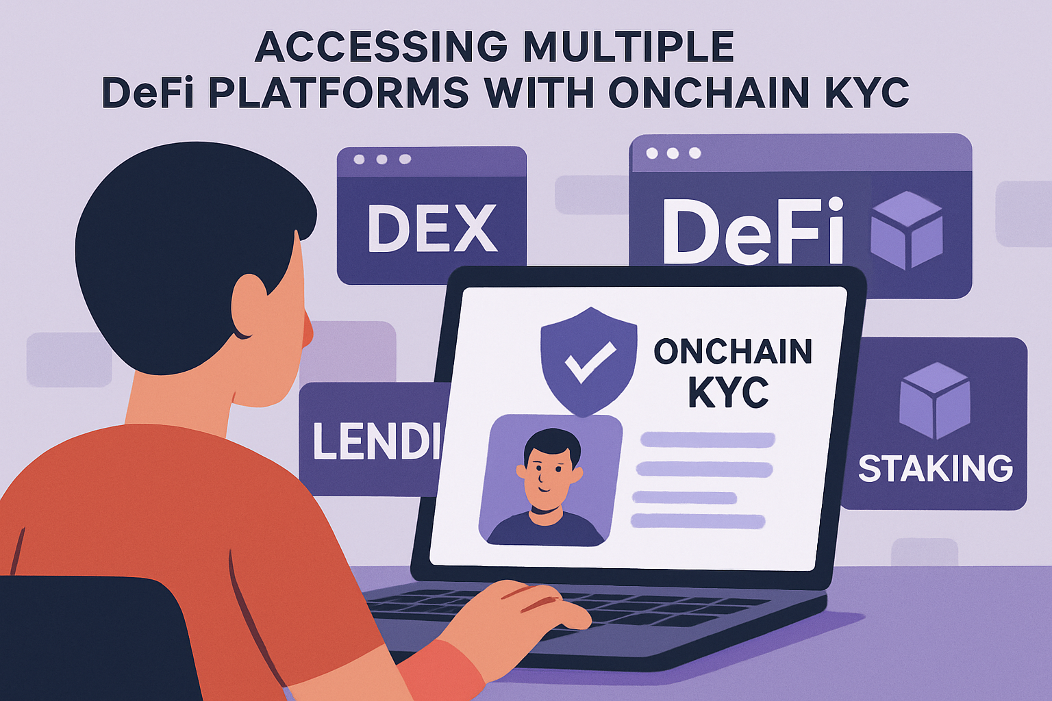 User accessing multiple DeFi platforms with onchain KYC