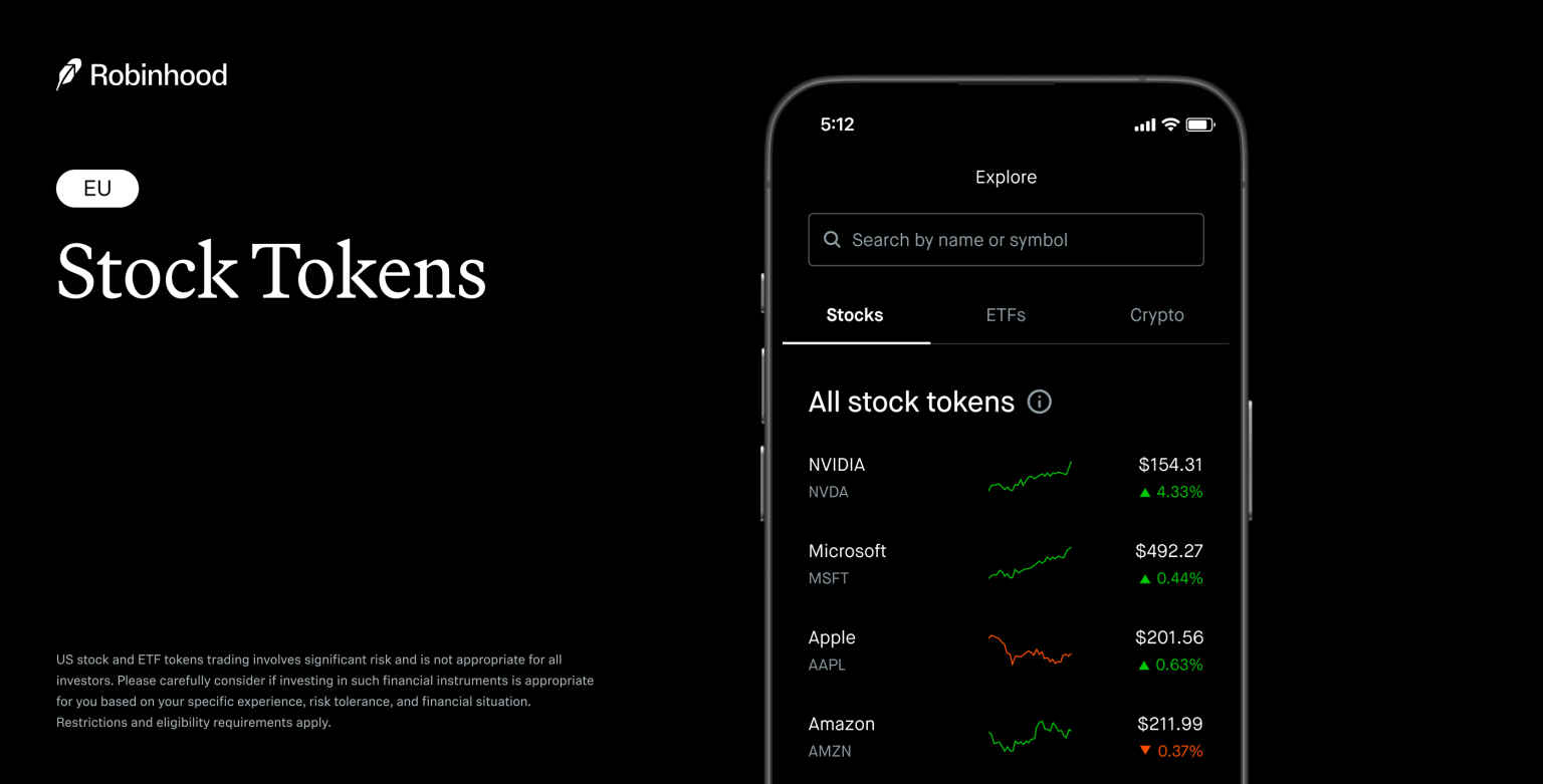 tokenized US stocks trading platforms interface screenshot
