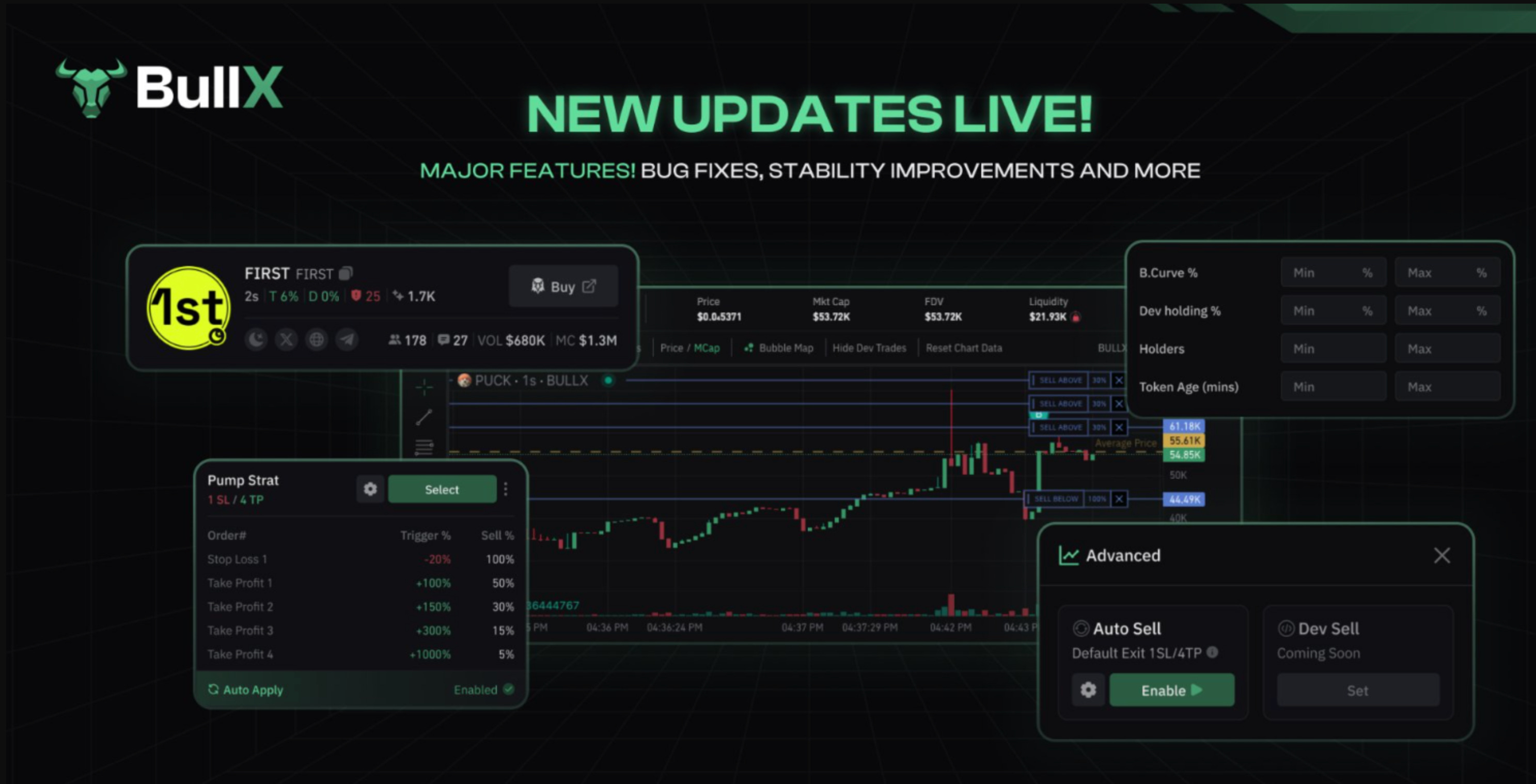 BullX Solana trading app screenshot
