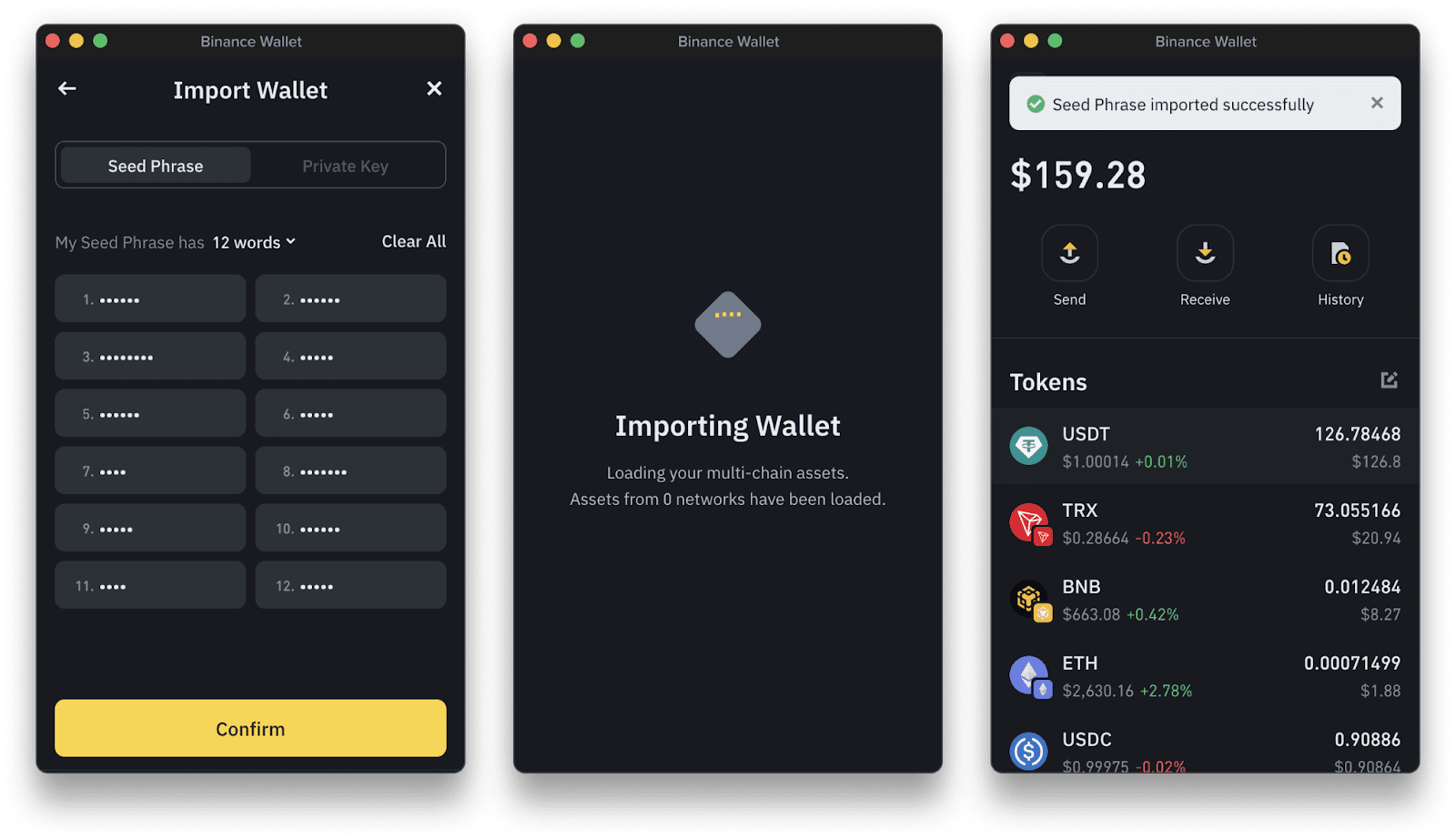 Binance Wallet Extension Wallet Direct feature