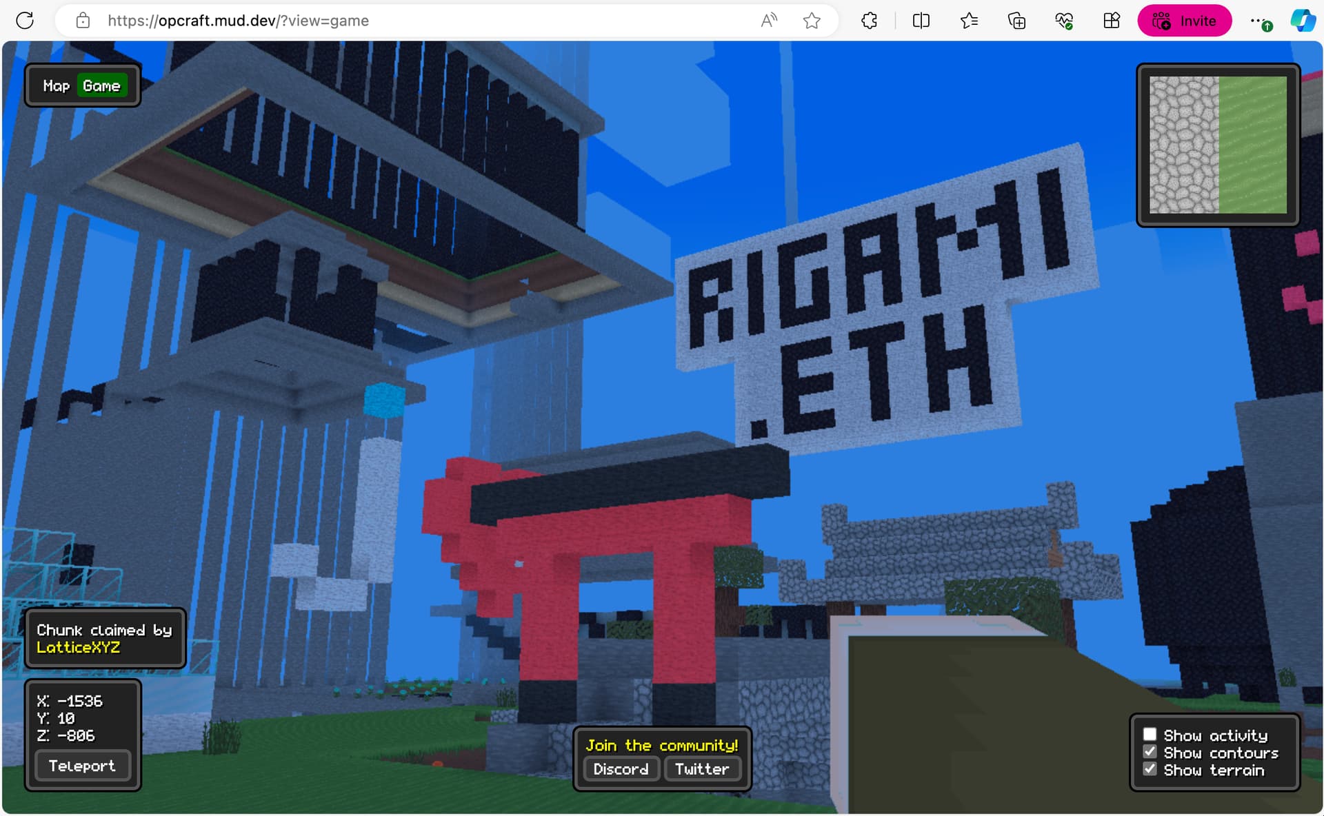 Opcraft MUD game screenshot