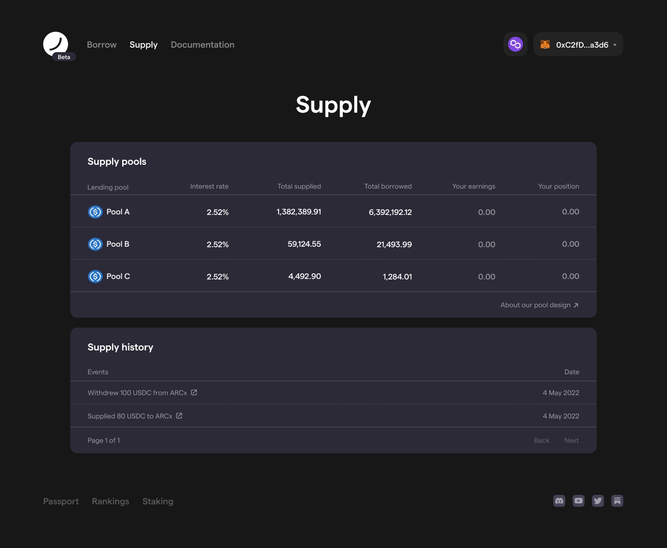 Arcx DeFi credit scoring