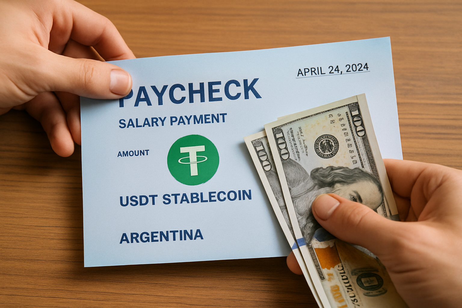 USDT stablecoin salary payment Argentina