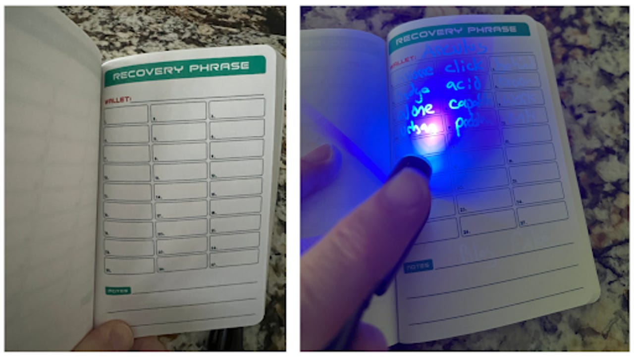 writing down crypto wallet seed phrase