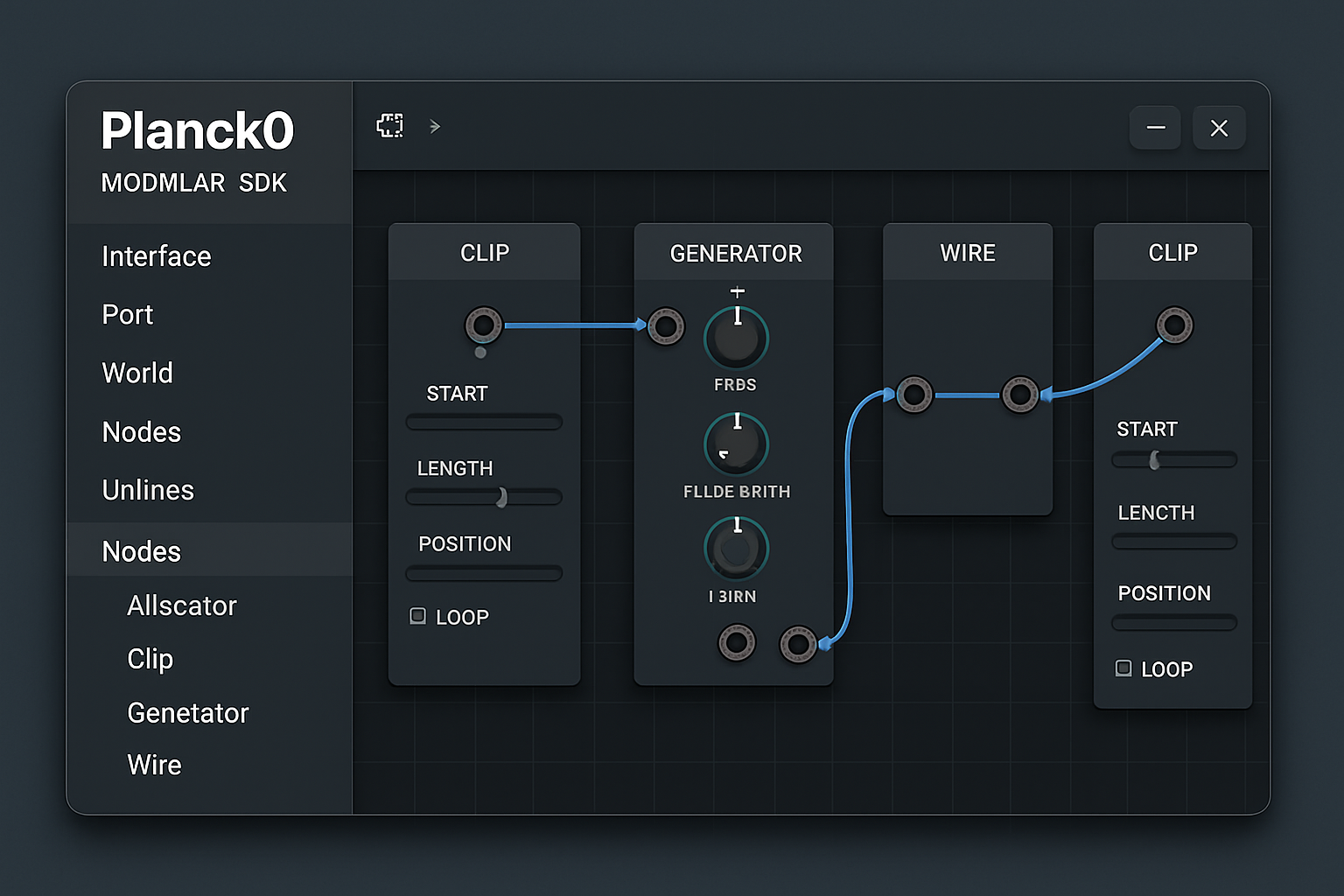 Planck0 Modular SDK interface screenshot