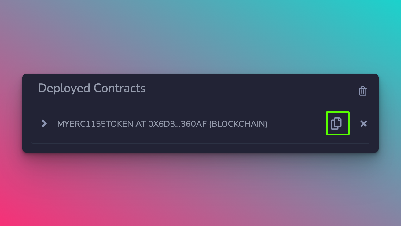 ERC-1155 smart contract deployment
