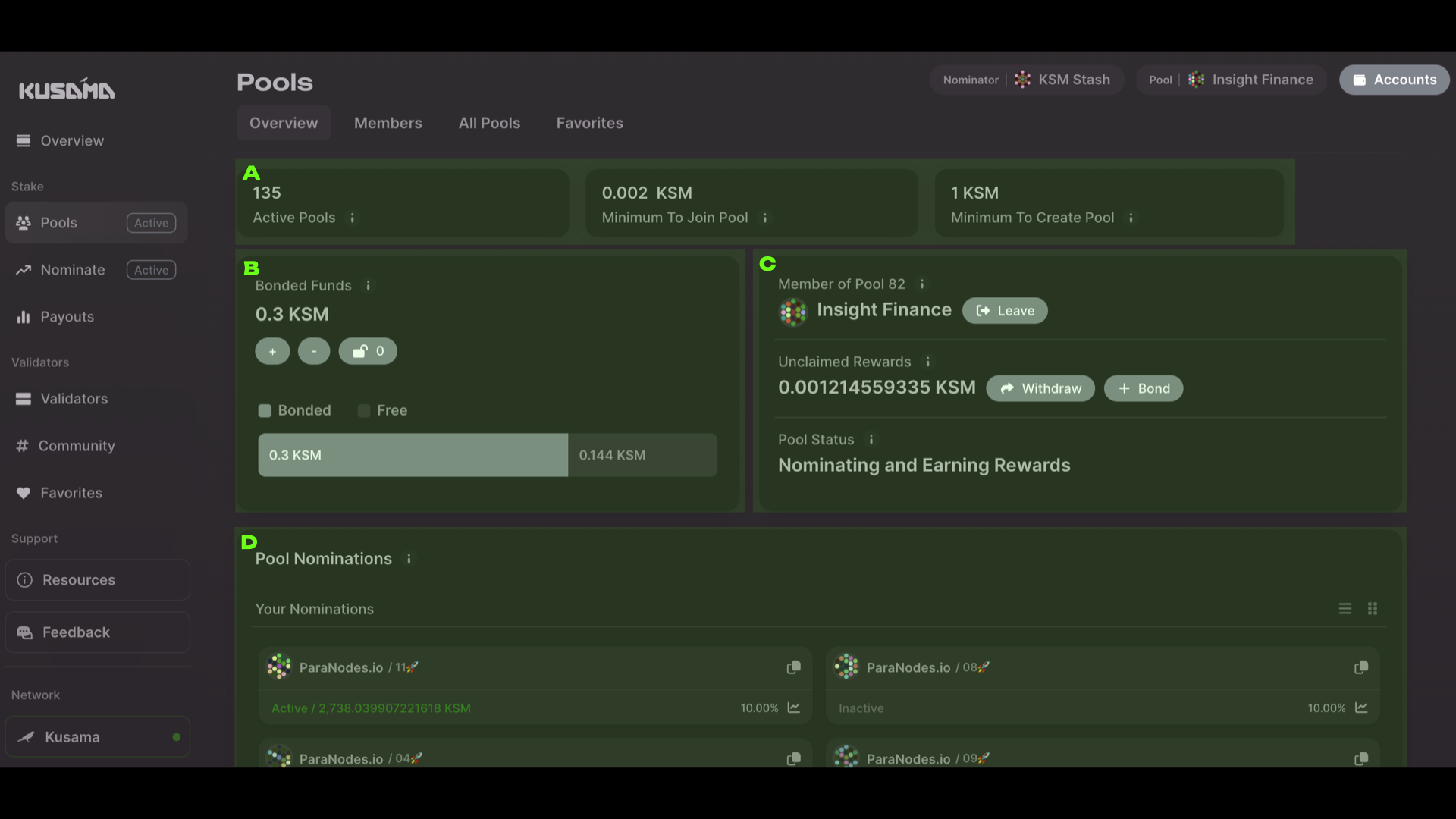 Polkadot staking dashboard and rewards