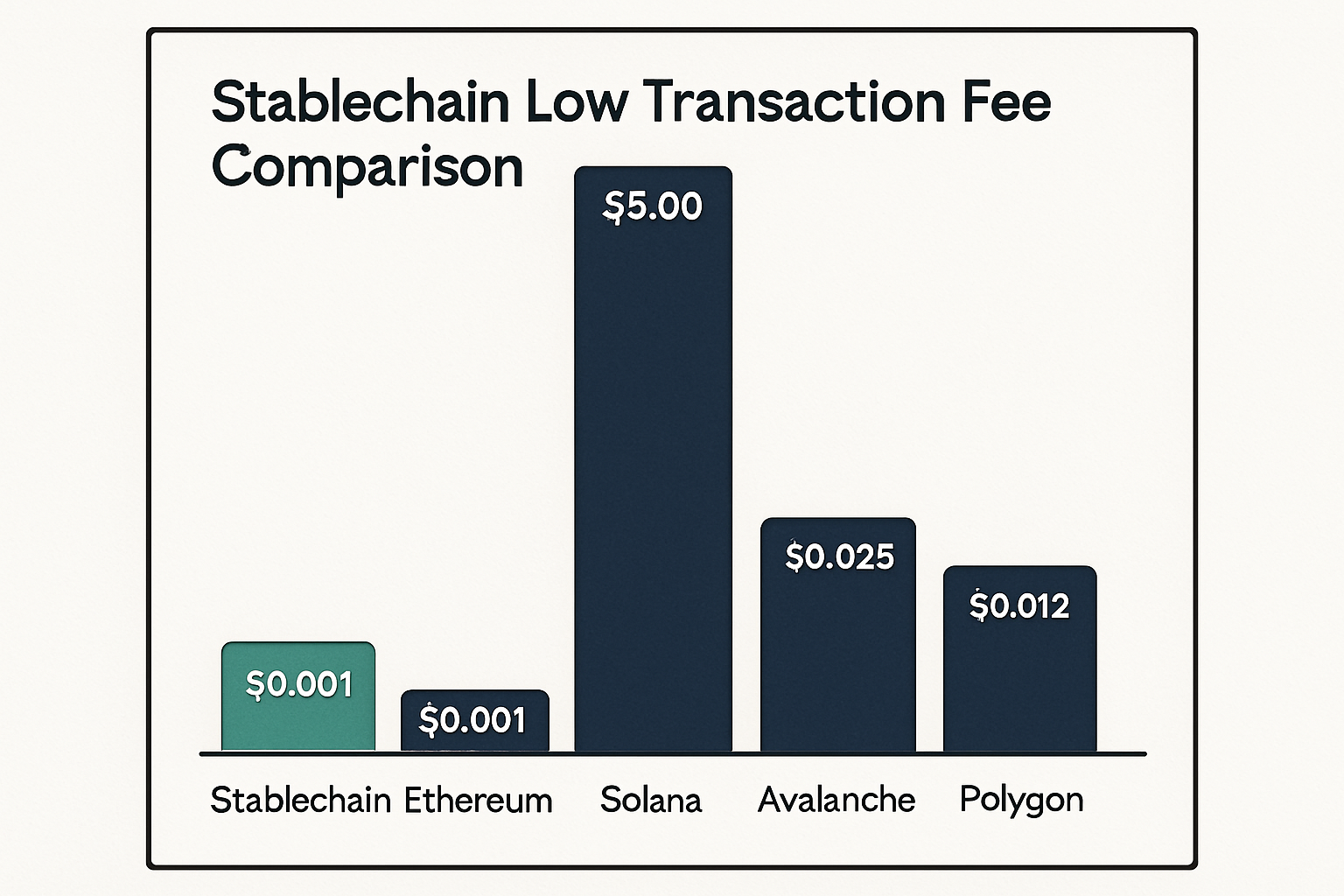 Stablechain low transaction fee comparison chart