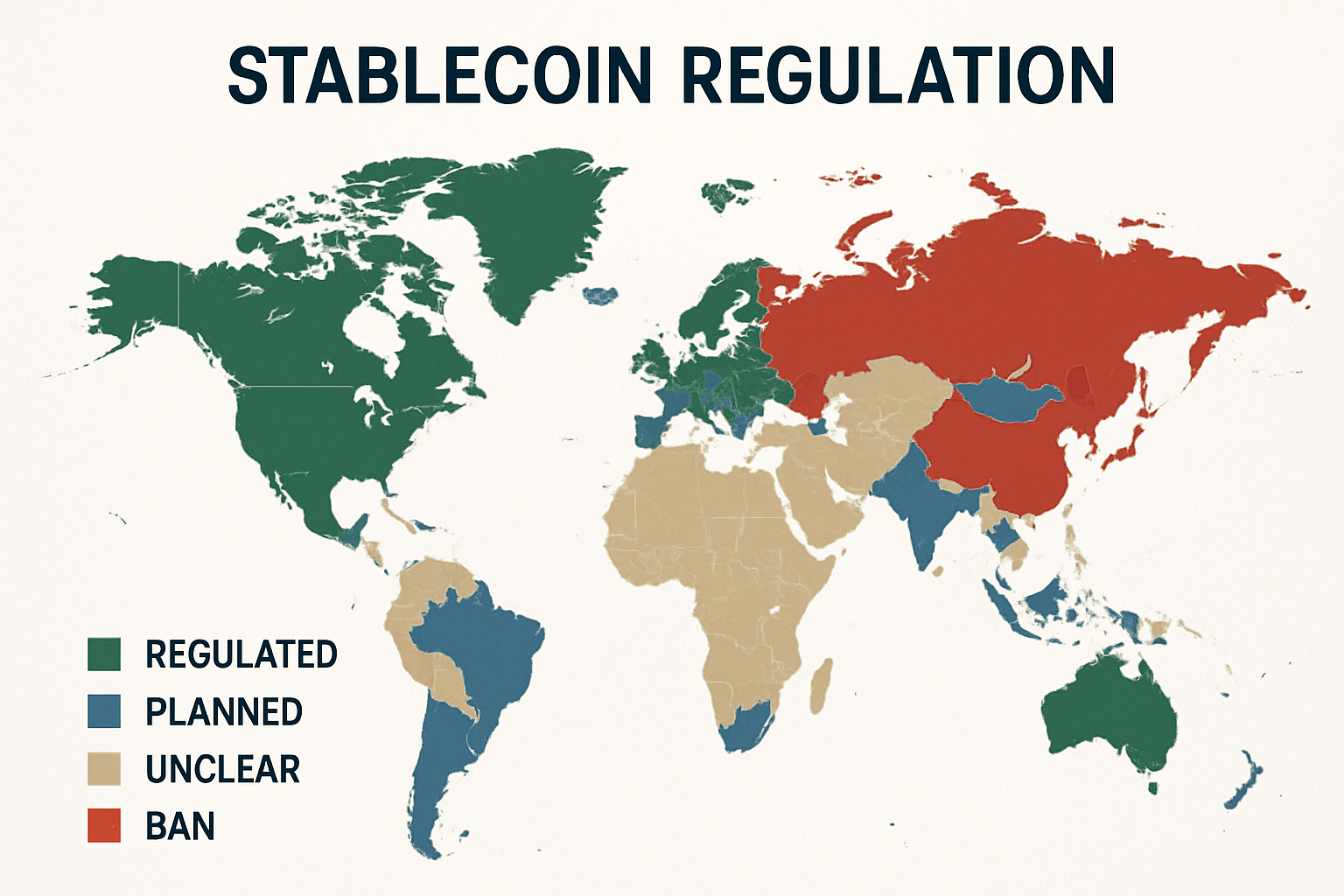 stablecoin regulation global map