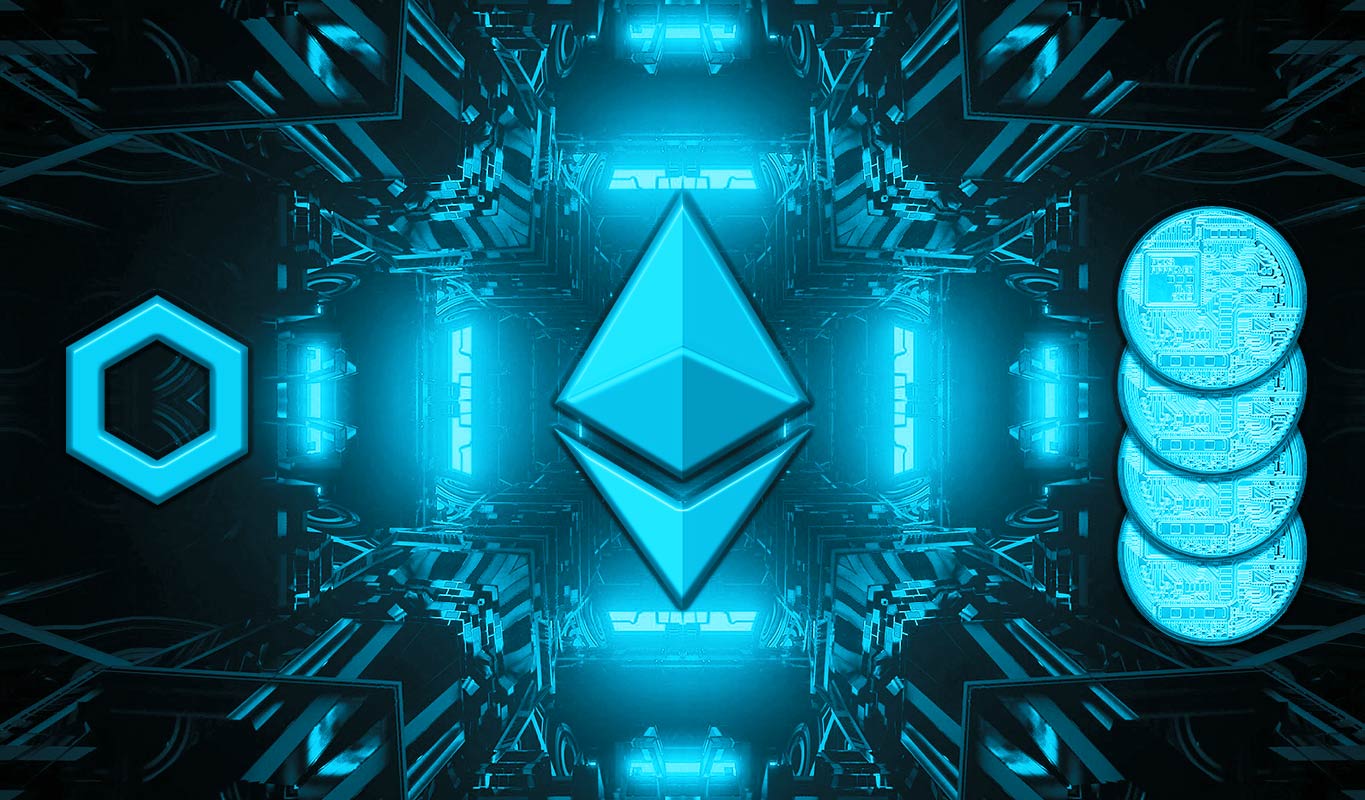 Ethereum and Chainlink logos together