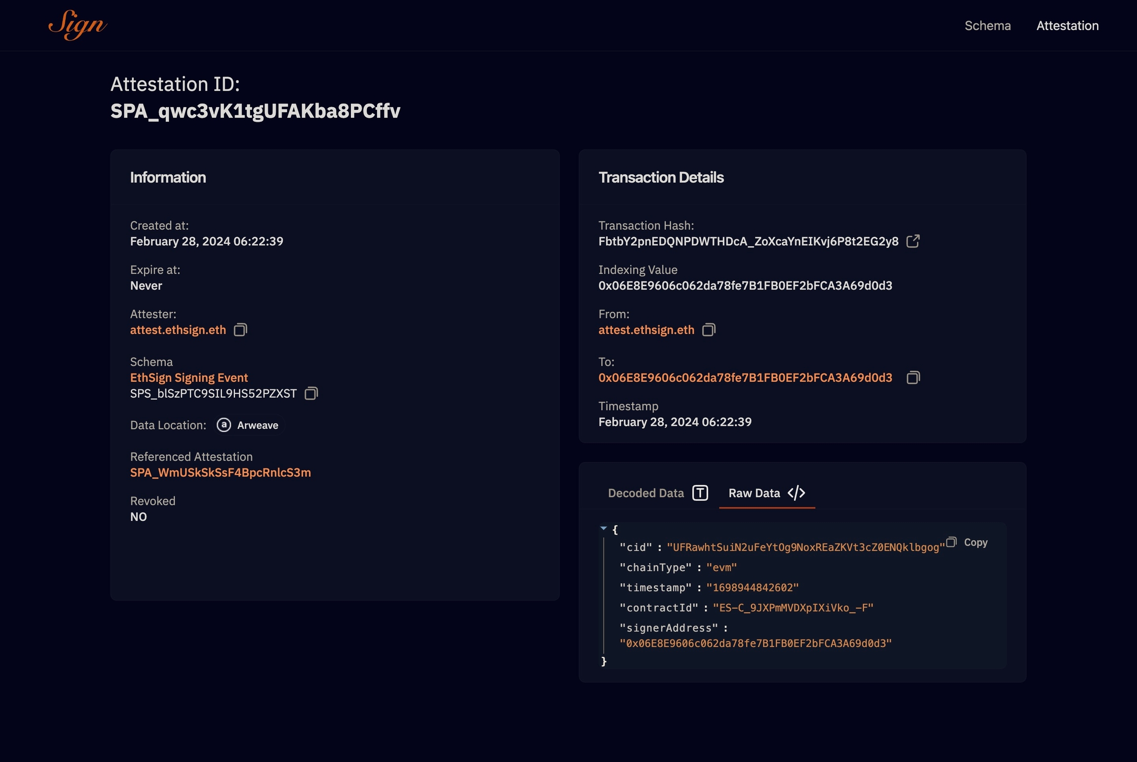 Attest Protocol schema-based onchain attestation