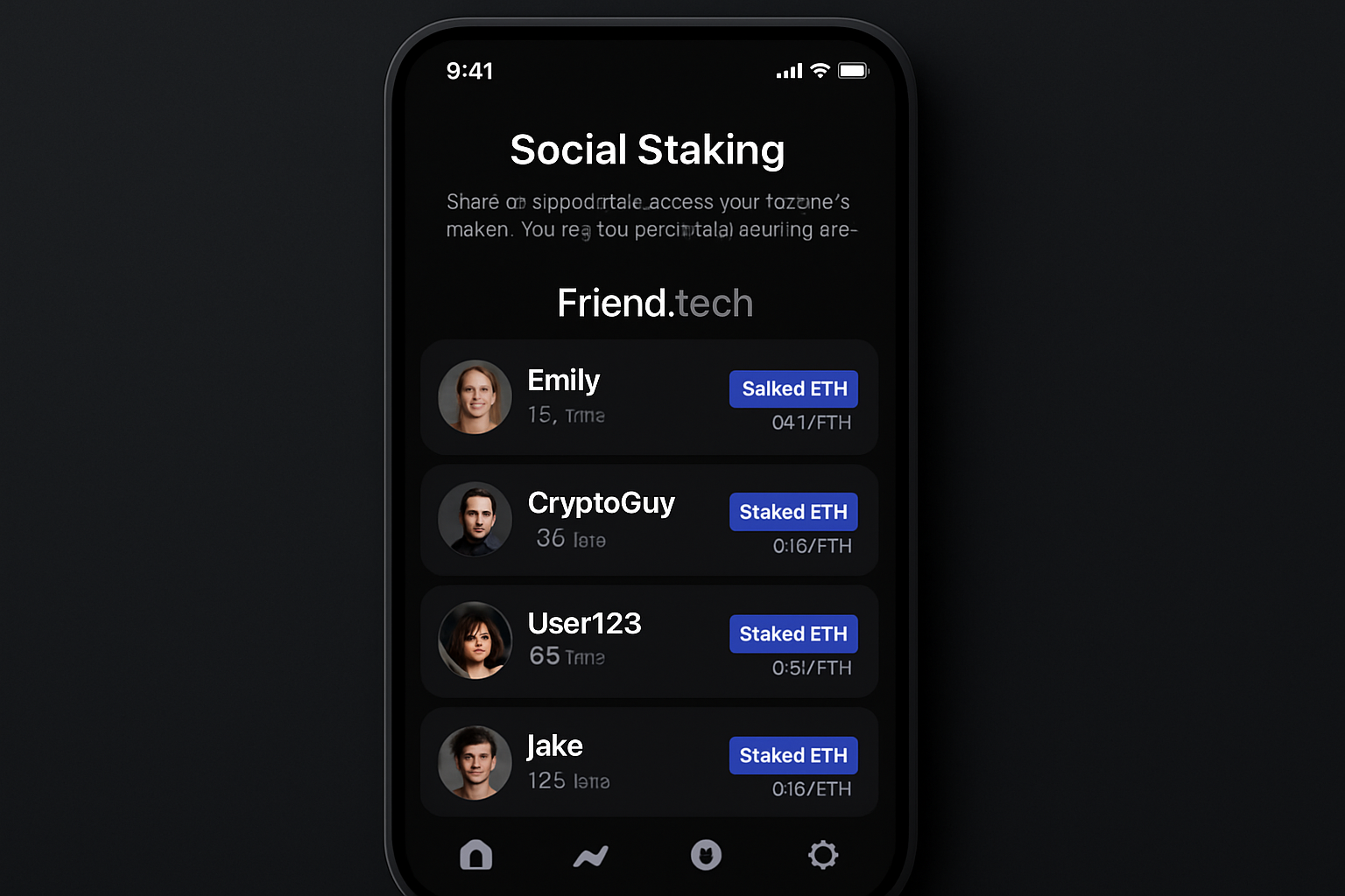 Friend.tech social staking interface screenshot