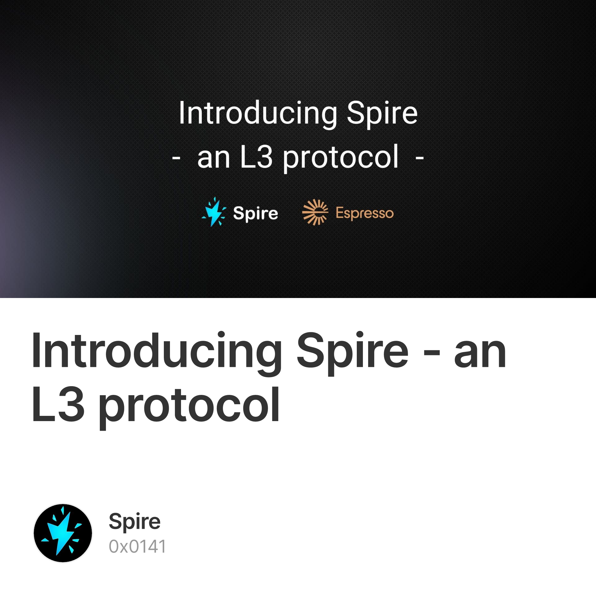 Spire based L3 appchain