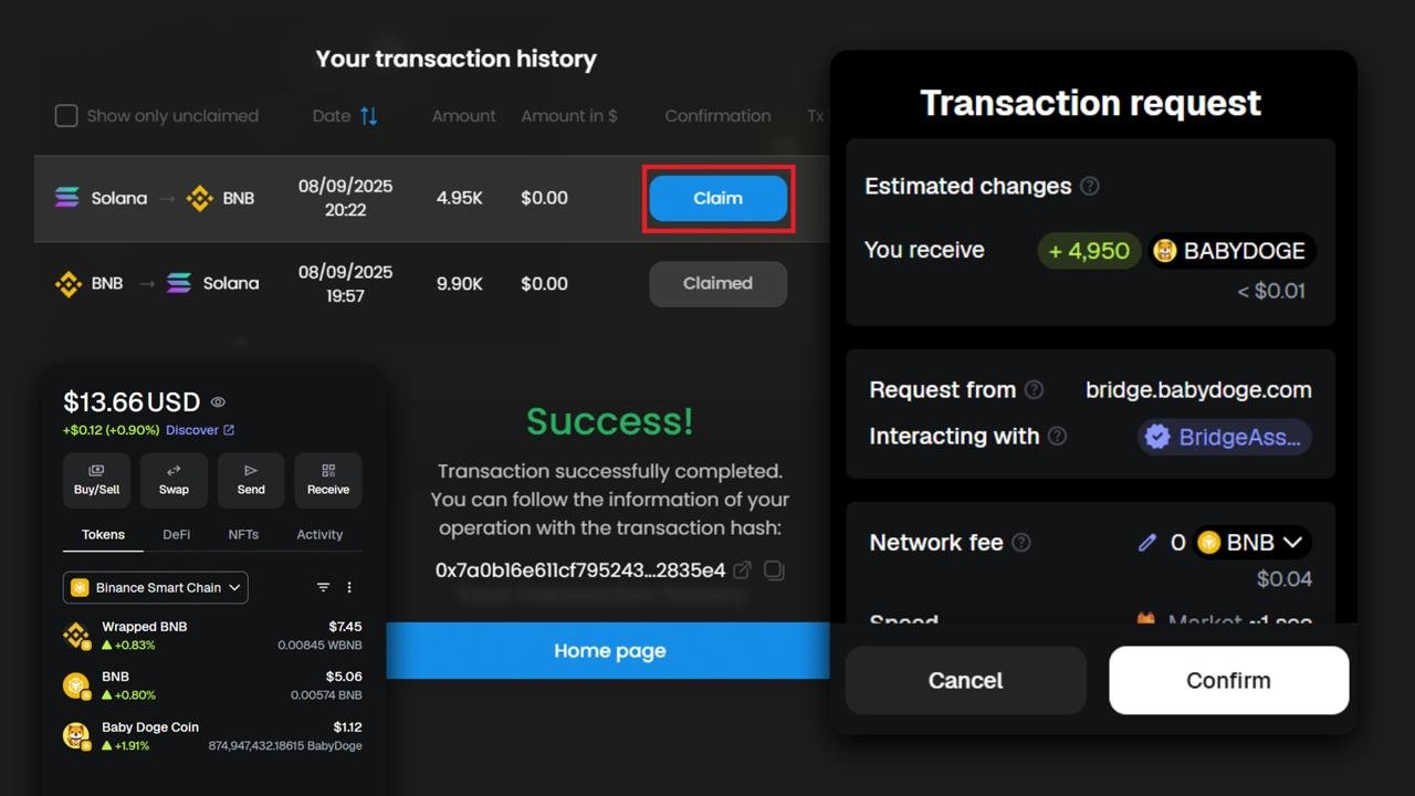 crypto wallet transaction history screenshot