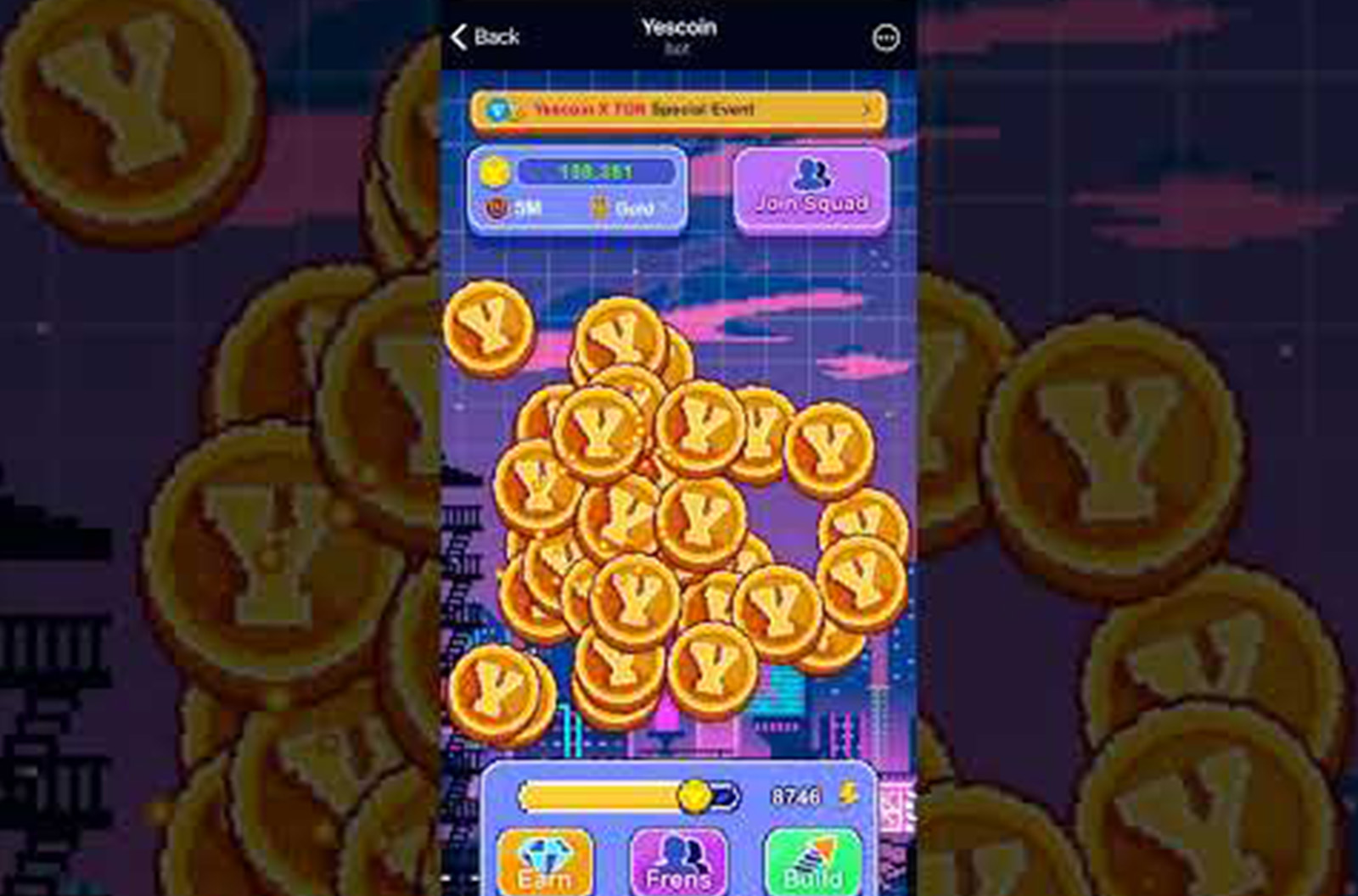 Yescoin Telegram mini game swipe gameplay