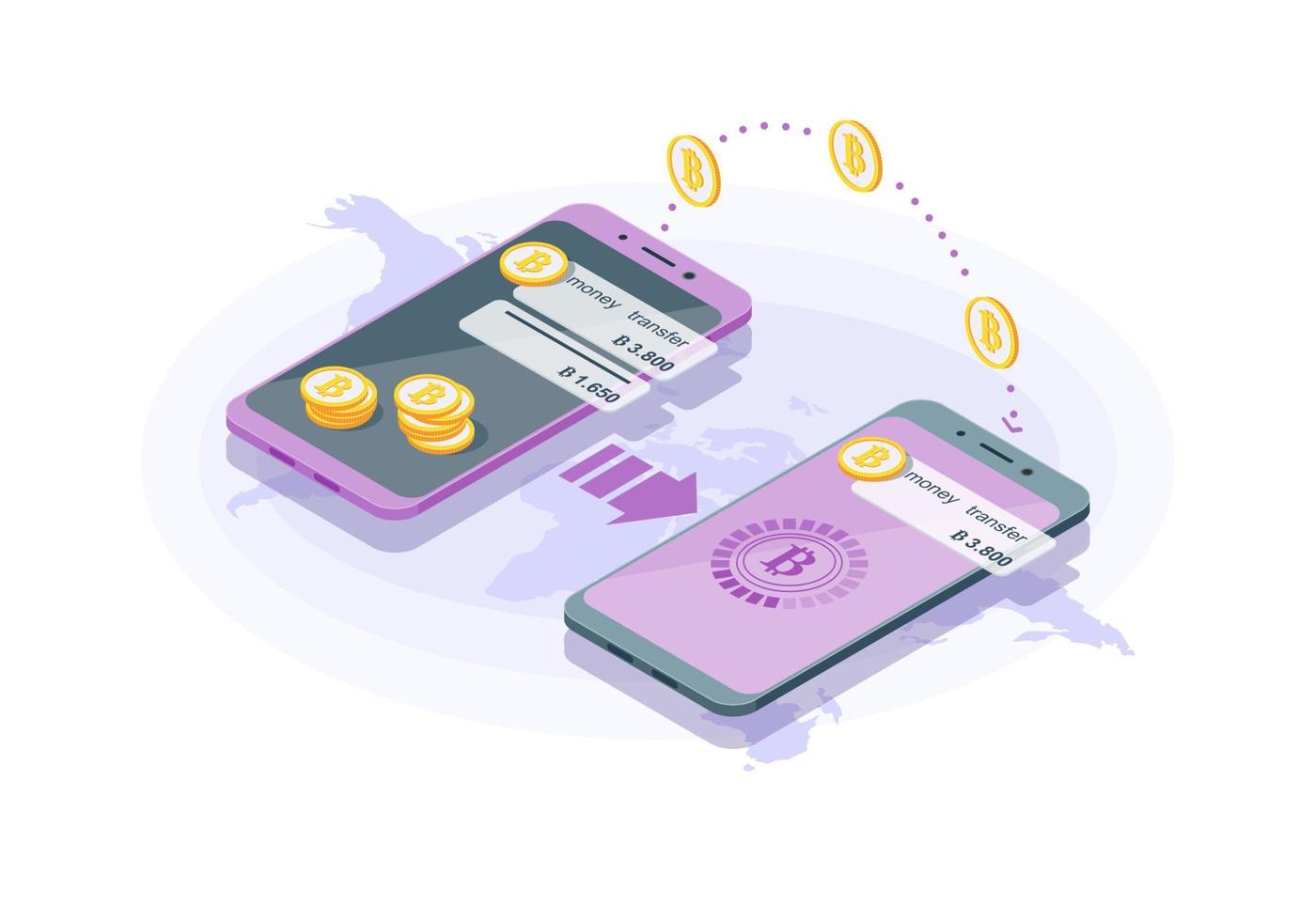 Bank transfer to crypto exchange illustration