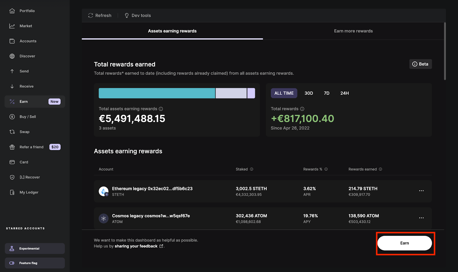 tiered DeFi staking rewards