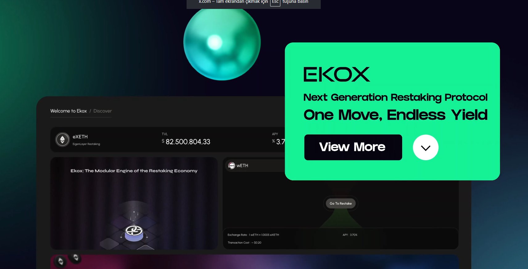 eXETH dual yield staking rewards