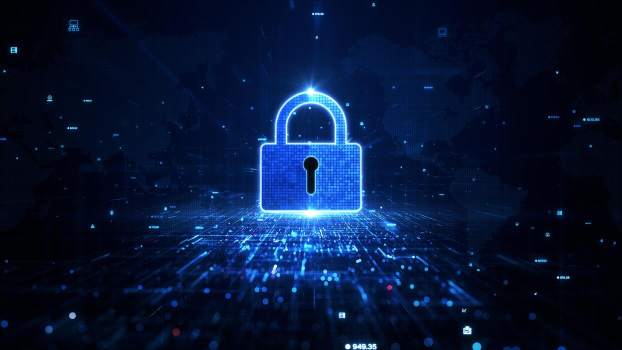 blockchain security lock icon