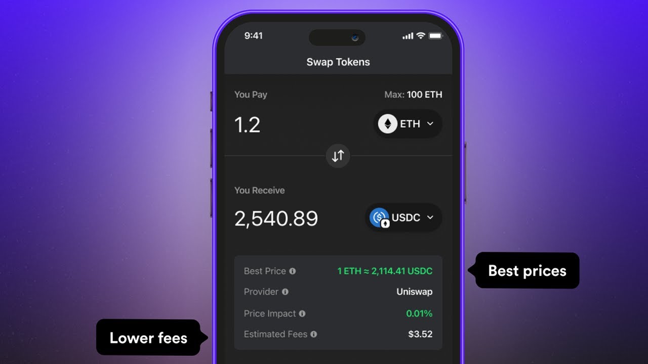 Phantom Wallet in-app swap interface